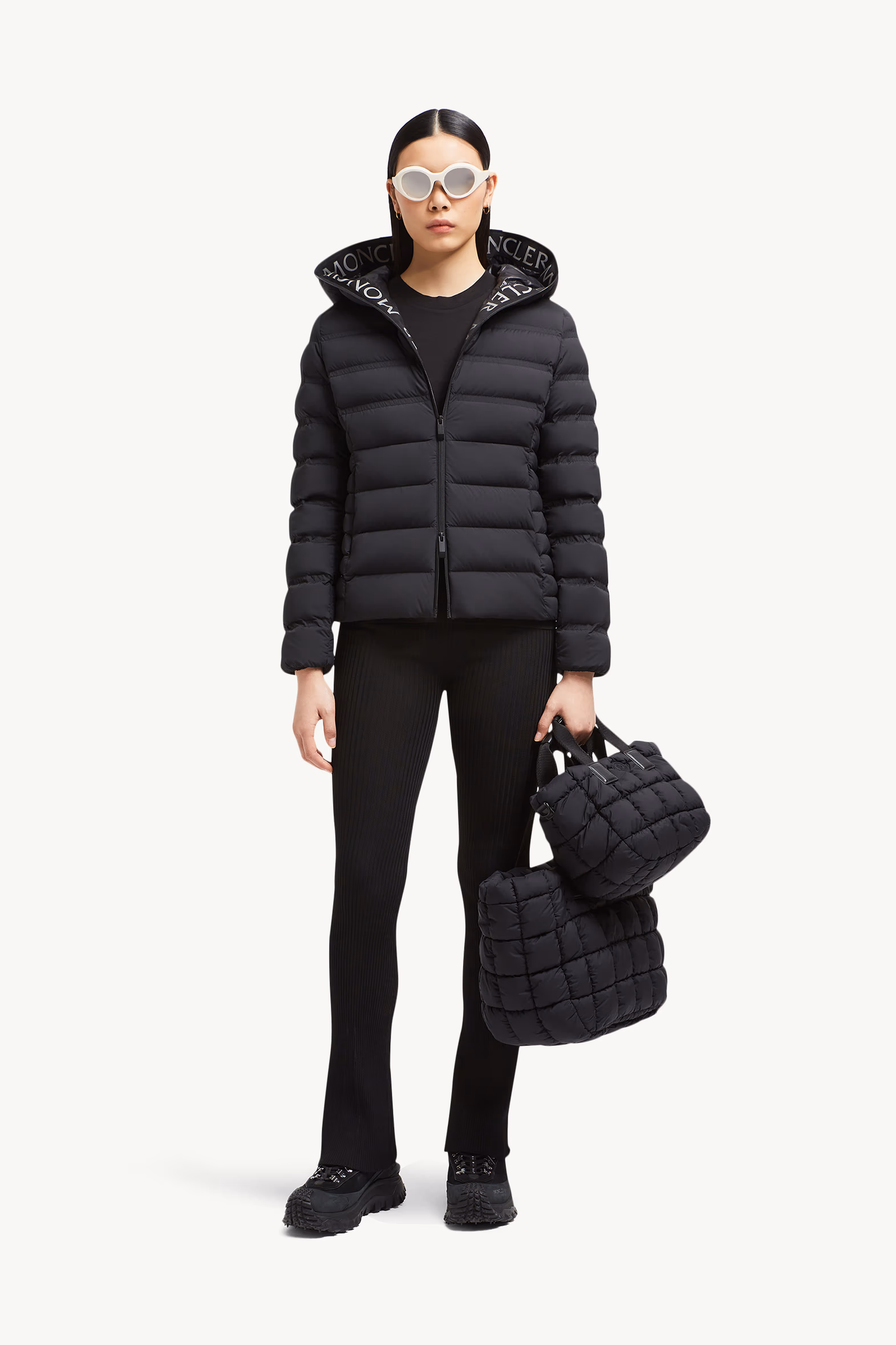 Alete Hooded Short Down Jacket Women Black Moncler 0